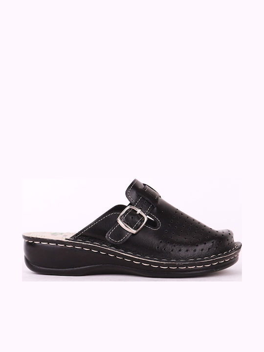 Vesna Women's Leather Anatomic Clogs Black