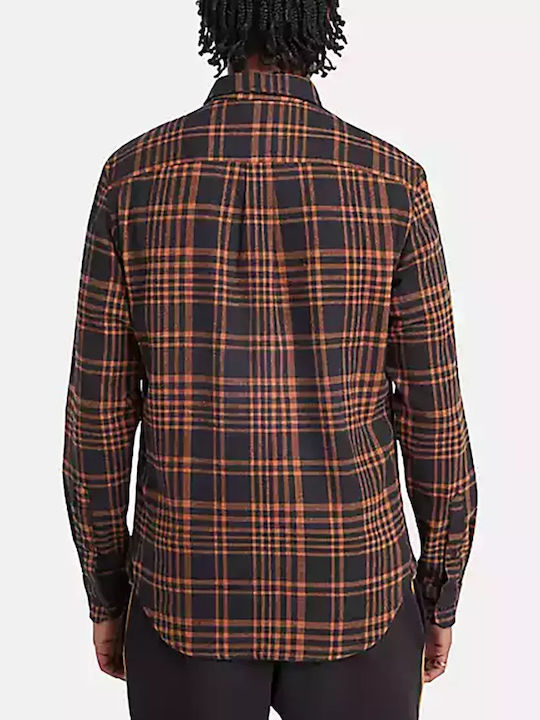Long-sleeved Flannel Shirt Checked Black