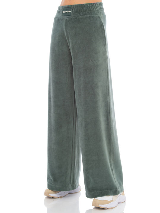 Be:Nation Women's Flared Sweatpants Khaki Velvet