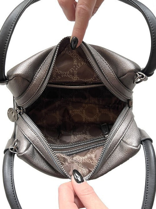 Le Pandorine Leder Damen Tasche Hand Gray