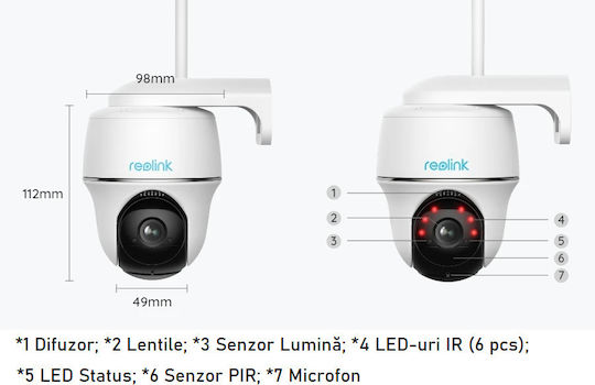 Reolink Argus Pt IP Überwachungskamera Wi-Fi Full HD 1080p Wasserdicht Batteriebetrieben
