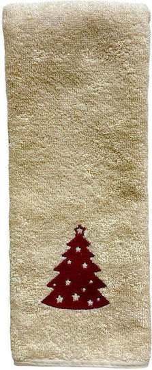 Decotelia Christmas Towel Fabric Beige L60xW40cm.