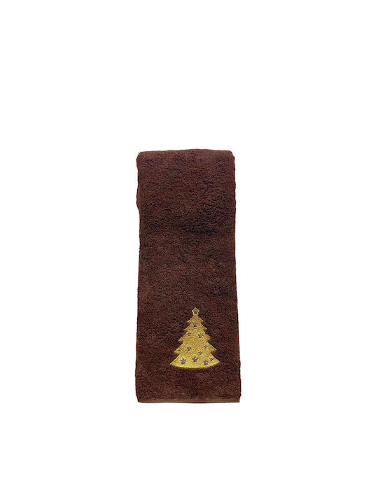Decotelia Christmas Towel Fabric Brown L60xW40cm.