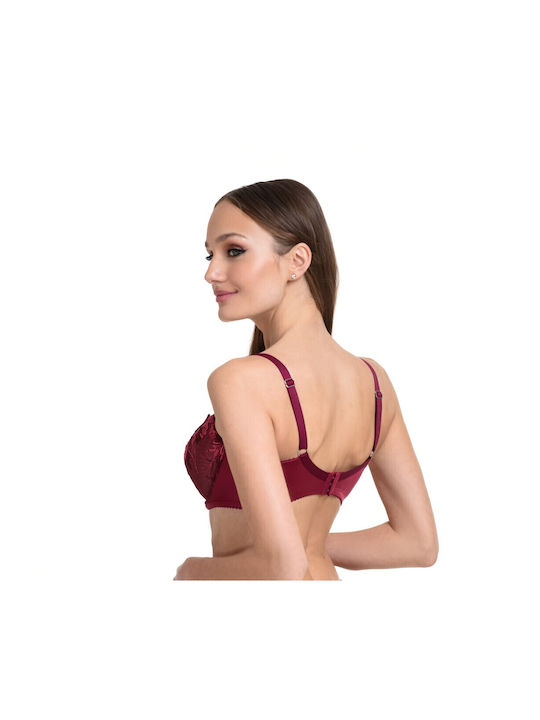 Miss Rosy Balconette Balconette Bra without Padding Underwire Burgundy