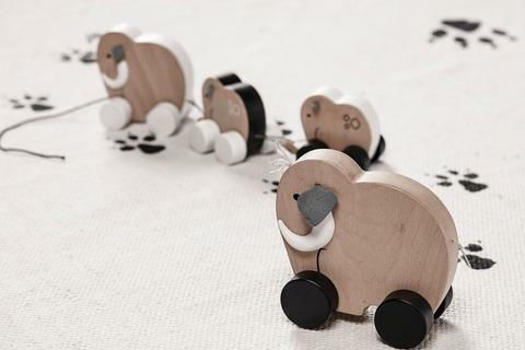 Kids Concept Συρόμενο Παιχνίδι Wooden Mammoths από Ξύλο για 12+ Μηνών
