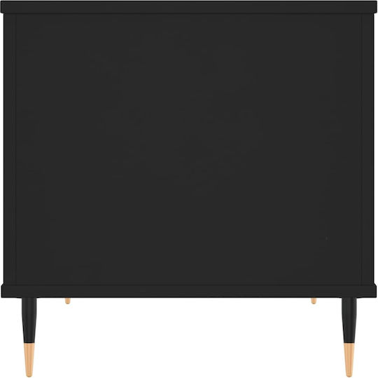 Rectangular Central Wooden Coffee Table with Lifting Mechanism Black W60xL44.5xH45cm