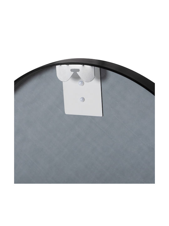 HomeMarkt Wall Mirror with Black Metallic Frame Diameter 50cm 1pcs
