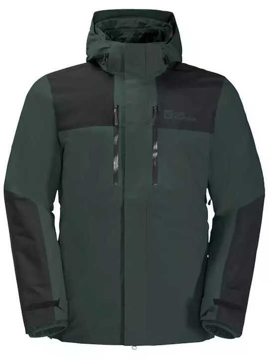 Jack Wolfskin 3 in 1 Herren Winter Jacke Lässig Schwarz