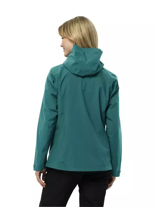 Jack Wolfskin Kurz Damen Puffer Jacke für Winter Blau