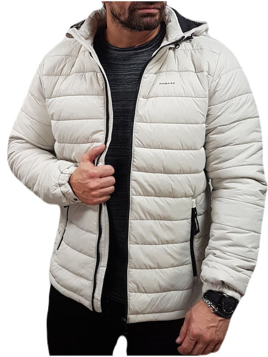 Rebase Herren Winter Jacke Lässig Polar White