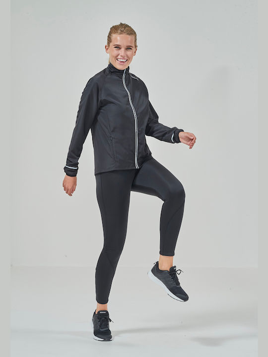 Endurance Kurz Damen Puffer Jacke Winddicht ΜΑΥΡΟ