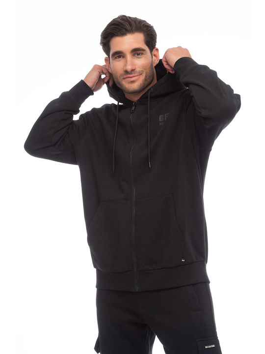 Be:Nation Men's Sweatshirt Jacket with Hood Black