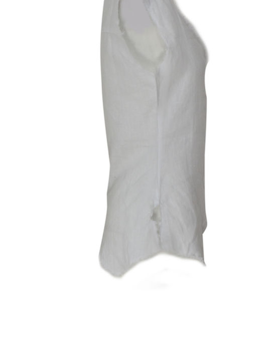 Never Enough Sleeveless Women's Blouse with V Neckline White