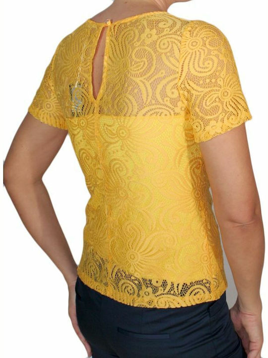 Bravo Women's Blouse Short Sleeve Yellow