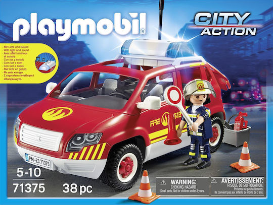 Playmobil City Action Chief Fire Officer Vehicle With Beacon And Siren for 5-10 years old