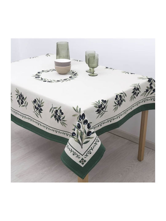 Dimeco Τραπεζομάντηλο Σετ Olivia Olive 140x220εκ.