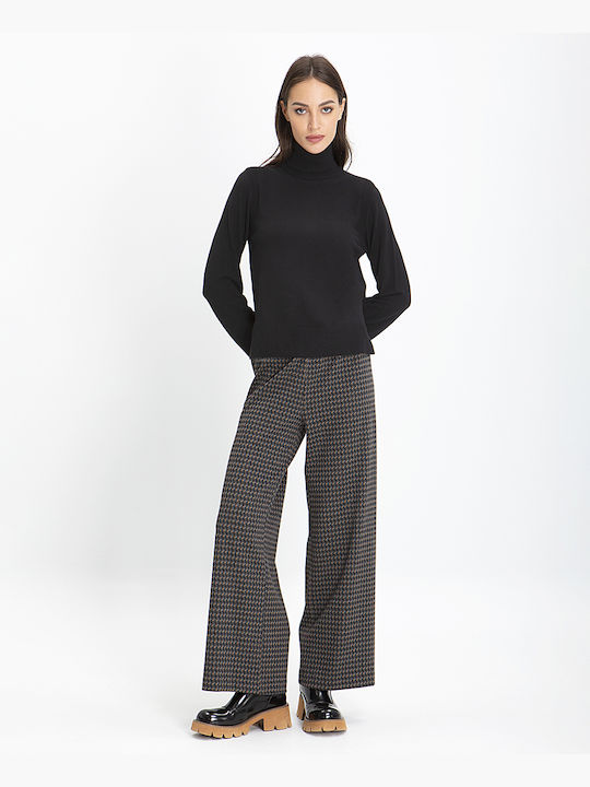 Laura Donini Pantaloni de damă De material textil Pantaloni cu elastic cu croială largă Grey