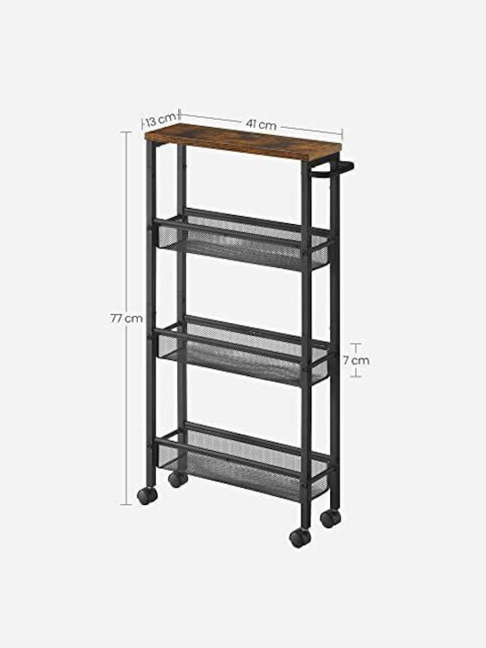 Vasagle Vasagle Metallisches Lebensmittelregal Mit 4 Ebenen Braune