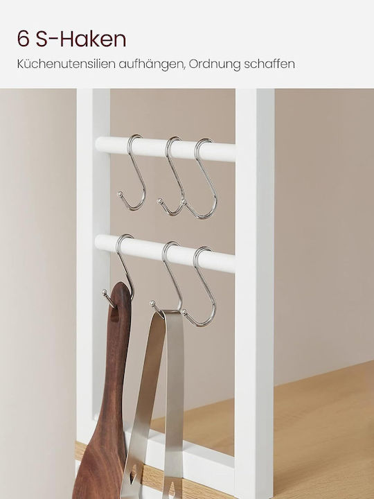 Vasagle Kitchen Rack Metallic 6 Tiers White 40x40x167cm