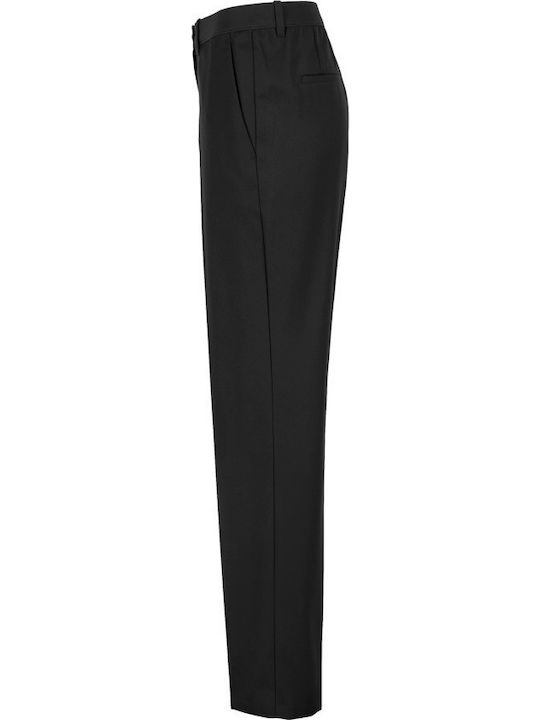 Damen Stoff Hose mit Gummizug Deep Black