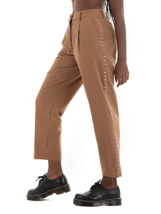 Whitesand Women's Fabric Trousers Dark Beige