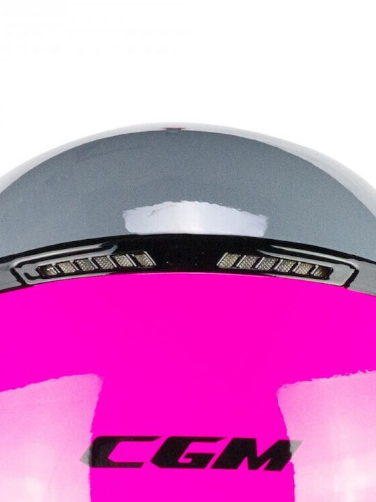 CGM Flo Step 167R Grey/Fucsia Motorradhelm Jet ECE 22.06 1050gr