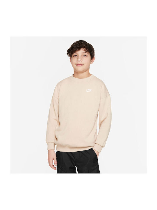 Fleece Παιδικό Φούτερ Μπεζ Sportswear Club