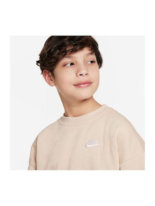 Fleece Παιδικό Φούτερ Μπεζ Sportswear Club