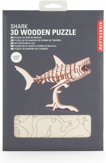 Kikkerland Дървена Конструктивна Игра Shark 3D Wooden