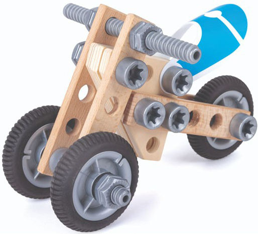 Hape Παιχνίδι Κατασκευών Ξύλινo Motorbike για Παιδιά 3+ Ετών