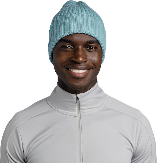 Hat Norval Beanie Unisex Beanie Knitted in Turquoise color