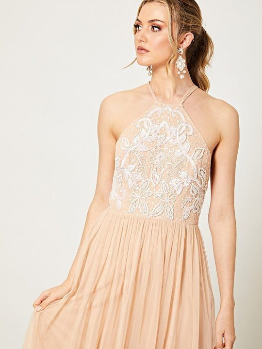 Angel Eye Maxi Rochie blush pink