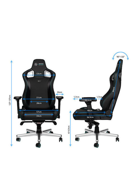 Noblechairs Epic Καρέκλα Gaming Δερματίνης με Ρυθμιζόμενα Μπράτσα Mercedes-AMG Petronas Formula One Team Edition