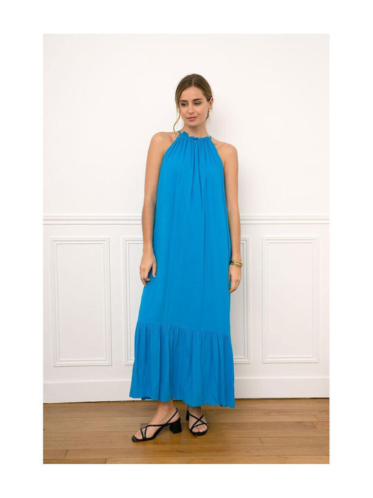 Lovie & Co Maxi Kleid mit Rüschen Blue