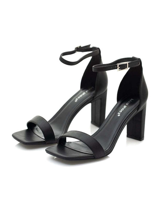 Ideal Black sandal with ankle tie 6763