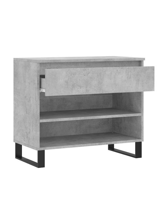Ξύλινη Παπουτσοθήκη με 2 Ράφια Γκρι Μ70xΠ36xΥ60cm