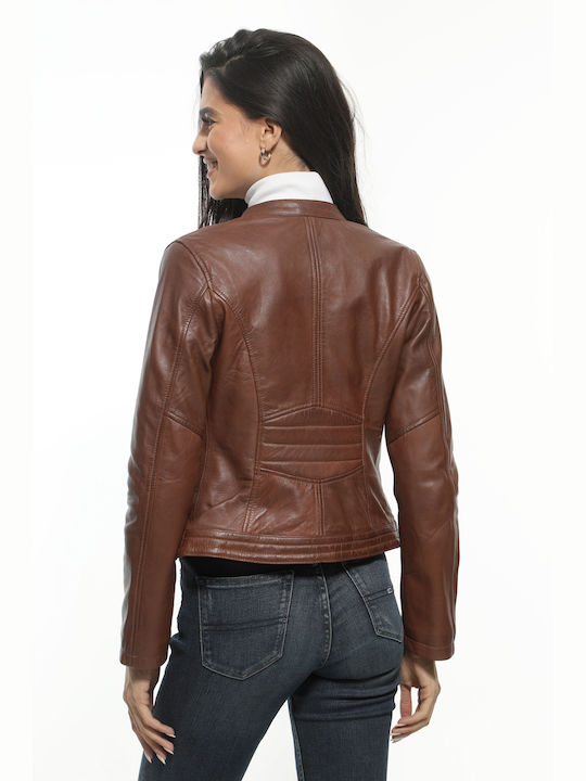 Newton Leather Women's Short Lifestyle Leather Jacket for Winter CAFE