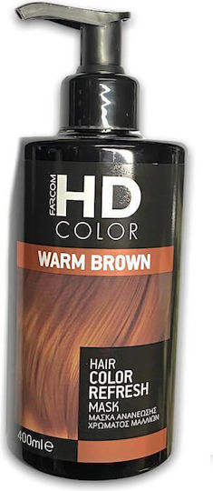 Farcom HD Hair Color Refresh Mask Vopsea Temporară de Păr Warm Brown 400ml