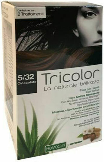 Homocrin Tricolor Classic Βαφή Μαλλιών Χωρίς Αμμωνία 5.32 Σοκολατί 232ml