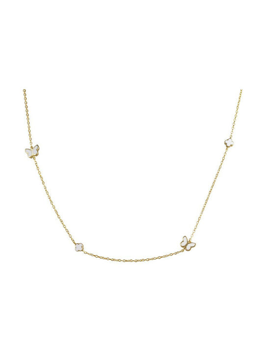 TRIFYLLIS MANOS Necklace from Gold 9 K with Zircon