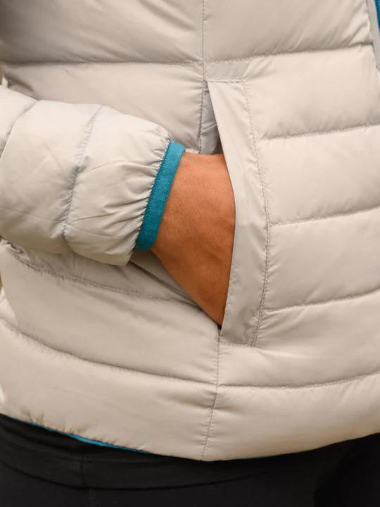 Polar Κοντό Γυναικείο Puffer Μπουφάν Διπλής Όψης για Χειμώνα Light Petrol