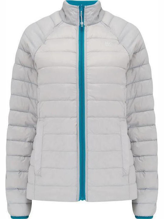 Polar Κοντό Γυναικείο Puffer Μπουφάν Διπλής Όψης για Χειμώνα Light Petrol