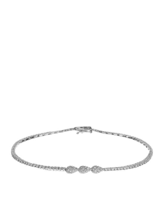 Vitopoulos Set with Necklace , Earrings & Ring from White Gold 14K with Stones