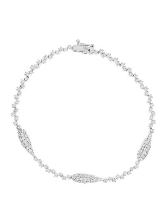 Vitopoulos Set with Necklace , Earrings & Ring from White Gold 14K with Stones