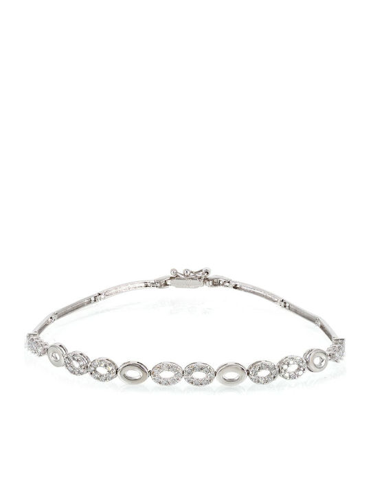 Vitopoulos Set with Necklace , Earrings & Ring from White Gold 14K with Stones