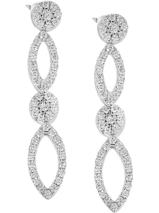 Vitopoulos Set with Necklace , Earrings & Ring from White Gold 14K with Stones