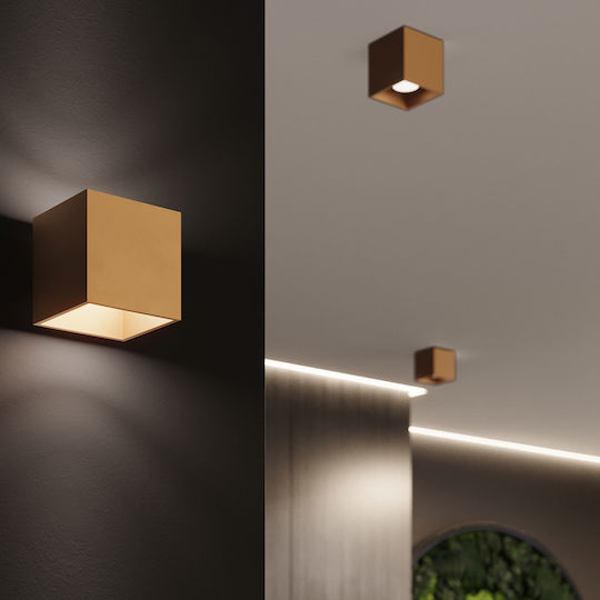 Sollux Quad 1 Modern Lamp Wall with Socket G9 Gold 14x14x14cm