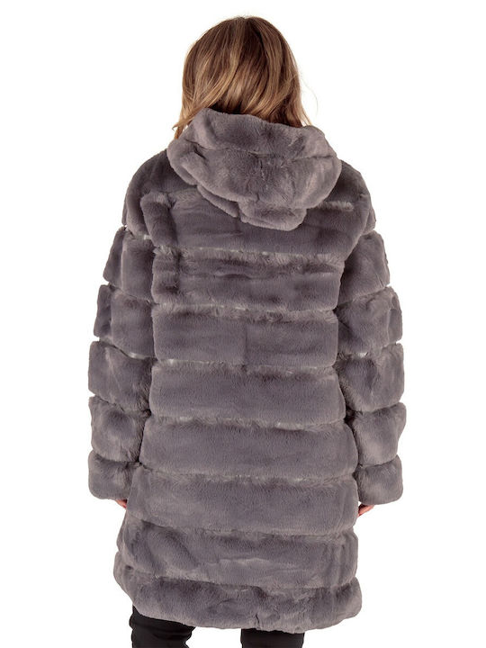 Silia D Women's Long Fur Grey