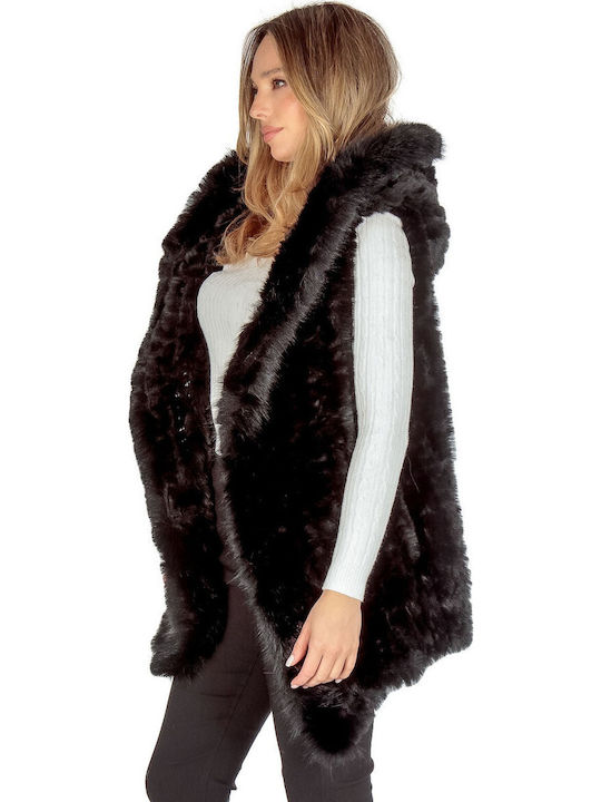 Frauen Pelz Black FUR-45845 (BLK)