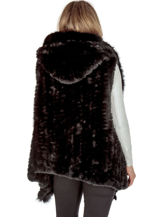 Frauen Pelz Black FUR-45845 (BLK)